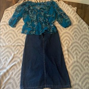 Jean skirt combo